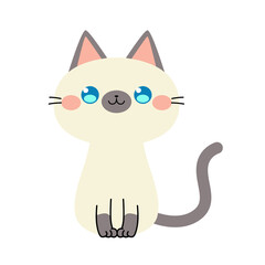  猫のイラスト シャム猫