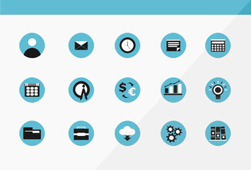 flat icon vector design concept of various business app icons