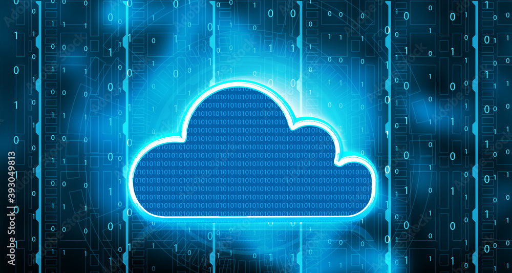 Poster cloud computing. communication network concept. 3d illustration.