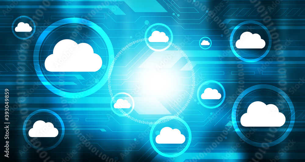 Poster cloud computing. communication network concept. 3d illustration..