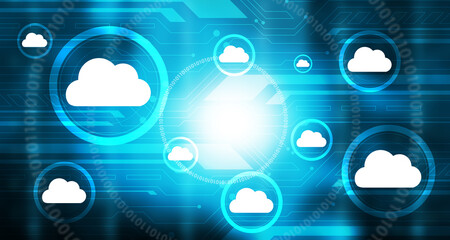 Cloud computing. communication network concept. 3d illustration..