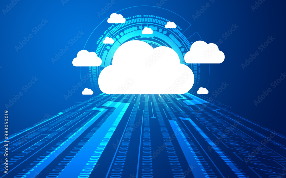 Poster cloud computing. communication network concept. 3d illustration.