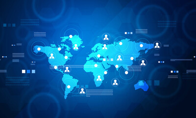 Global business communication background. 3d illustration..