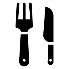 
Fork and knife icon, glyph vector 
