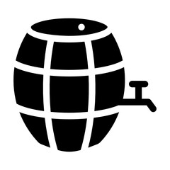 
Barrel cooler with tap, glyph icon 

