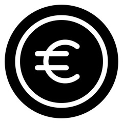 Obraz premium Euro coin icon in editable solid style 