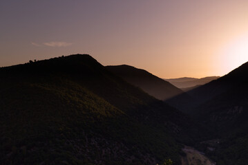 Sunrise on the hills around Assisi, Italy
