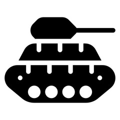 
Vector of military tank, filled icon 
