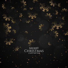 Decorative snowflakes Merry Christmas festival black background