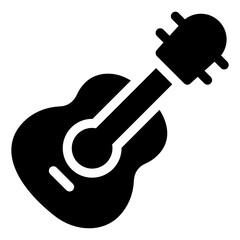 
A guitar, musical instrument icon in solid design 
