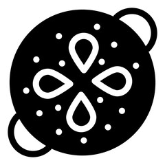 
Spanish traditional cuisine, solid icon of paella   
