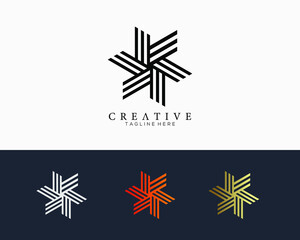 Modern line logo. Geometric shapes.