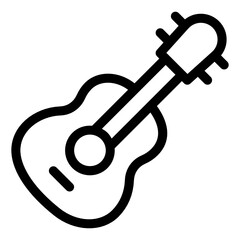 
A guitar, musical instrument icon in solid design 
