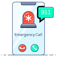 
Editable trendy design of emergency number icon
