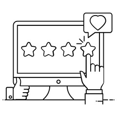 
Trendy style of customer feedback icon, flat design 
