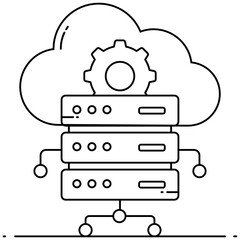 
Cloud hosting icon style, cloud with dataserver 
