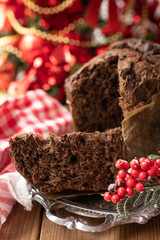 christmas typical fresh chocolate panettone