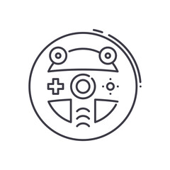 Racing game icon, linear isolated illustration, thin line vector, web design sign, outline concept symbol with editable stroke on white background.