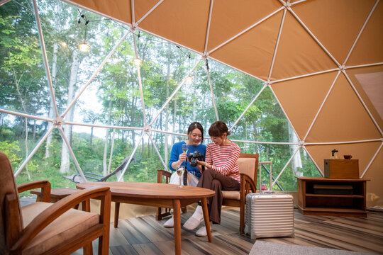 Women in the Glamping Dome