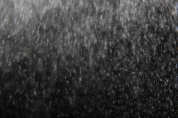 abstract background overlay white bokeh falling snow fog view on black