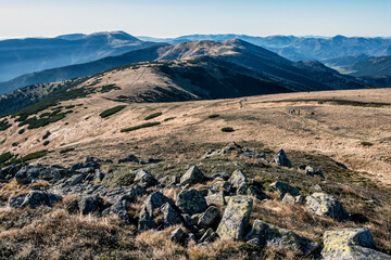 Tourists in Low Tatras mountains, Slovakia