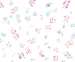 Abstract hand drawn watercolor with paint brushes.