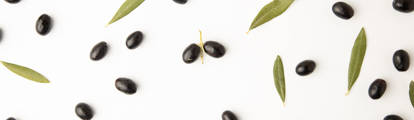 black olives, on white background