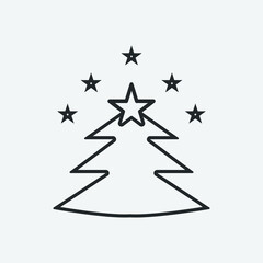 Christmas tree vector icon for web and design