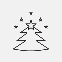 Christmas tree vector icon for web and design