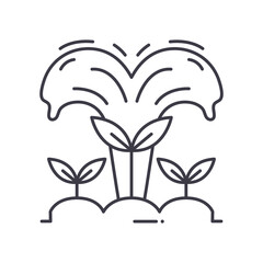 Irrigation icon, linear isolated illustration, thin line vector, web design sign, outline concept symbol with editable stroke on white background.