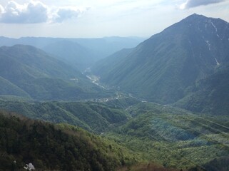 Naklejka premium Beautiful scenery from Shinhotaka Ropeway