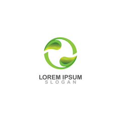 Simple leaf modern professional logo design of medical organic vector illustrator