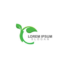 Simple leaf modern professional logo design of medical organic vector illustrator