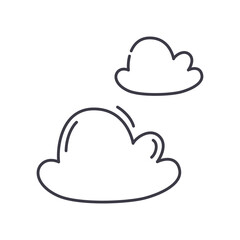 Cloud icon, linear isolated illustration, thin line vector, web design sign, outline concept symbol with editable stroke on white background.