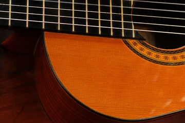 Person playing classic acoustic guitar