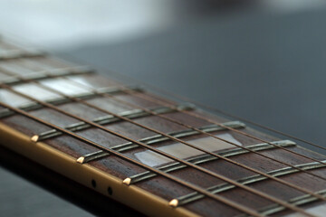 Close up of electric guitar