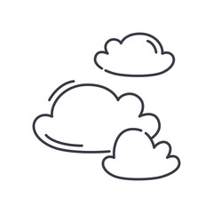 Cloudy icon, linear isolated illustration, thin line vector, web design sign, outline concept symbol with editable stroke on white background.