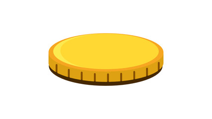 Isolated gold coin and transparent background. 