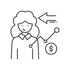 Compensation plan icon, linear isolated illustration, thin line vector, web design sign, outline concept symbol with editable stroke on white background.