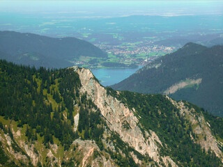 Naklejka na ściany i meble Mountain tour to mountain Aiplspitz in Bavaria, Germay