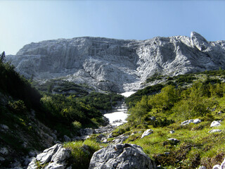 Mountain hiking tour to mountain Guffert in Tyrol, Austria