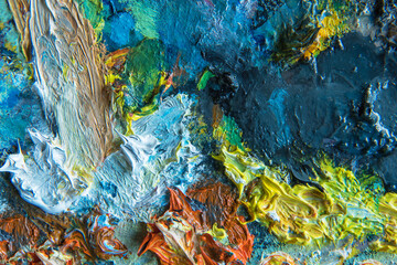 background of oil paints on a palette