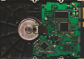 Fototapeta premium Old HDD hard disk drive close up