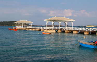 white bridge on koh Sichang  Thailand Asia