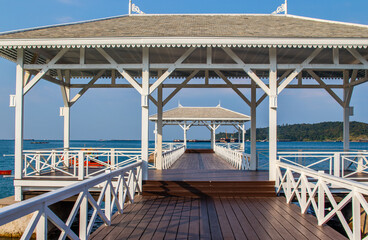 white bridge on koh Sichang  Thailand Asia