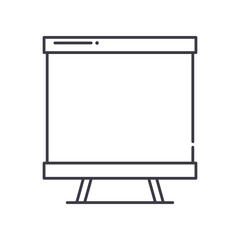Company chartboard icon, linear isolated illustration, thin line vector, web design sign, outline concept symbol with editable stroke on white background.