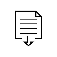 Icono documento con flecha con lineas en color negro