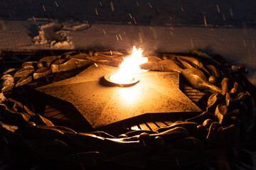 Eternal flame in memory of the past war