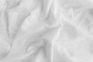 White rippled cotton fabric texture background