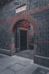 The detail of architecture in Xintiandi, the landmark in Shanghai, China.